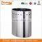 novelty stainless steel metal wastebasket convenient household trash can