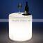 LED modern cheap seating plastic stool, led bathroom plastic stool