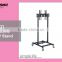 Mobile TV screen display stand, TV shelf trolley with 4 wheels