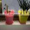 cheap color plastic flower garden pots with crown brim