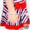 Red & Blue Stripes Print Swimwear Suspender Pattern Bikini Kids Baby Girls Mini Skirt Swimwear