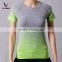 Polyster/Spandex Gradient Quick Dry Slim Fit Sporting Clothing Short Sleeve T Shirts For Women