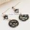 Black Gold Color Black Zircon Circle Women Jewelry Party Drop Earring