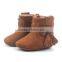 Fancy handmade genuine leather baby winter boots