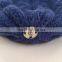 Myfur Raccoon Fur Ball Top Knit Hat for Unisex Adult Beanie Hat Wholesale