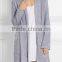 Gray Cotton Blend Terry Fabric Ladies Loungewear One Piece Home Wearing Warm Robe with Twill Belt