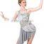 2016 best design - glitter pleated and creased knit dress grey women adult lyrical dresses