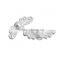 Zinc Based Alloy Spacer Beads Wing Silver Plated Carved