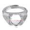Fashion jewelry micro pave cubic zirconia 925 silver ring mounting