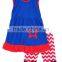 High Quality Organic Baby Clothes Cotton Frocks Designs 4th of July Girl Dress