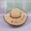 Ladybug Letters Embroidery Straw Hat Large Eaves Sunscreen Beach Hat