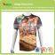 Round neck 100% Polyester wholesale customize scrawl dye sublimation printing Tee shirts