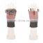 Women half finger gloves with rabbit fur winter lady wool fingerless gloves