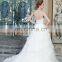 ED Strapless A-line Bow Belt Lace Applique Organza Wedding Dress