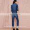 2016 BAIYIMO OEM service Womens cowboy style mid-long sleeve jumpsuit