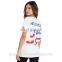 2016 Shenzhen Sanbai summer women's 200g short sleeve O-neck white blank cotton polyester longline t shirts with numbers