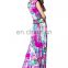 5033# New Style Floral Print Summer Women Boho Sundress Clothing Beach Party Wear Long Bohemian Maxi Dress Plus Size