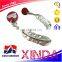 Chinese manufacturer custom metal feather shape stereo key chain/logo hang