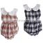 2020 Summer Baby Suit Lapel Short Sleeve Shorts Thin Cotton Soft Plaid Pants Set Baby Girl Clothes