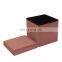 Reatai high quality cube square Linen fabric foldable ottoman storage box for house