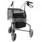 8 inch health recover european style outdoor 3 wheels shopping cart folding drive rollator walker with brake cable