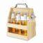 Brown color Wooden Caddy Tote For Six Pack Beer Sodas with Bottle Opener