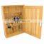 Bamboo Wall Mounted Key Box & Brackets Cupboard Hooks Holder Storage Cabinet