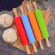 Baking Tools Non Stick Silicone Rolling Pin with Rubber Wood Handle Rolling Stick