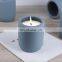 Hot sale good quality  blue ceramics candle cans private label empty home scented candle jars luxury with wood lid