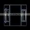 French advanced modern design double glass blind insert handle key aluminium windows and doors