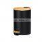 Multi Volume Big Dustbin Bamboo Pedal Trash Can Metal Mirror Waste Bin with Bamboo Lid and inner Bucket for Kitchen