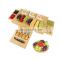 Bamboo Cheese Board Wooden Three Ceramic Bowls Three Magnet Drawers Serving Platter Cutlery Server Knife Set