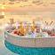 Cheap Wholesale PE Rattan Floating Pool Tray Hotel Water Floating Breakfast Serving Tray