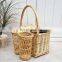 High Quality Vintage Rattan Picnic Basket with Bottle Holders, Wicker Basket for Home Organizing Wholesale Supplier