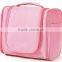 nice design ladies tri-folded toiletry bag,pink hanging travel toiletry organizer bag,laides pink travel organizer makeup bag