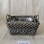 Customized Grey Painted Wicker Storage Baskets Gifts With Ear Handle