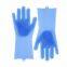 Silicone Rubber Dish Washing Gloves Kitchen Pet Bath Cleaning Scrubber