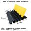 3 Channels Rubber Electric Cable Bridge Yellow Jacket Cable Cover Ramp Protector 910x550x80mm 3ch hose 65x60mm