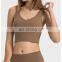 Good Quality High Stretch Breathable  Built In Bra Sport Yoga Crop Tank Top Women Sexy V Neck Outdoor Training Wear Clothes