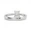 Solitaire princess cut  diamond ring 18K gold IGI certification