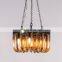 Modern Indoor Brass Hanging Lamp Black Finish Iron Crystal Design LED Decorative Pendant Light Hotel Living Room Wholesale