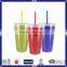 Hot sell customized double wall 16oz cheap price plastic tumbler mug