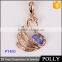 Newest arrivaling high quality gold swan pendant with tanzanite