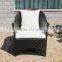 Commercial modern leisure ways black rattan garden line patio furniture with white waterproof cusion