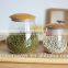 Natural beauty glass canister glass storage jar with bamboo lid