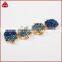 Gold Plated Square Titanium Rainbow Blue Druzy Agate Geode Connector Double Bails