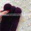 Beautiful Purple Color Warm Luxury Rex Rabbit Fur Scarves