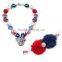 4TH OF JULY,Baby BubbleGum chunky bead necklace, headband, cute cartoon mouse