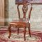 Genuine leather classic armless chair hollow out dining wood chairs