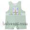 Adorable bunny with eggs applique shortall